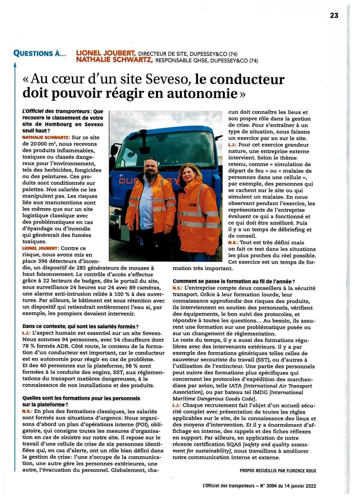 L'officiel des transporteurs-janv.22_TYM formation dangers